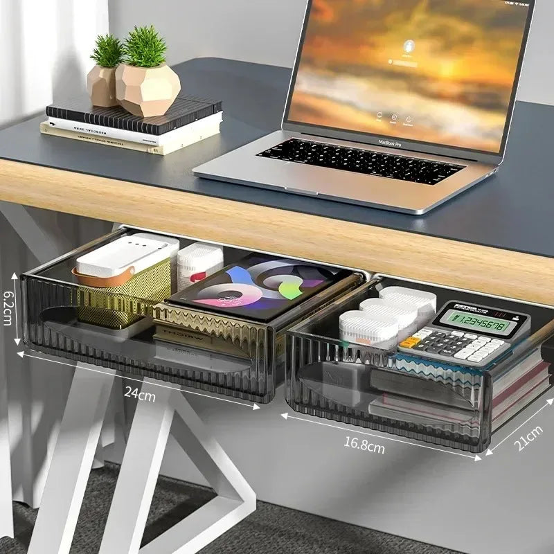 Invisible Storage Table Shelf Box Pull Out Hanging Under Desk Drawer Zpaxo