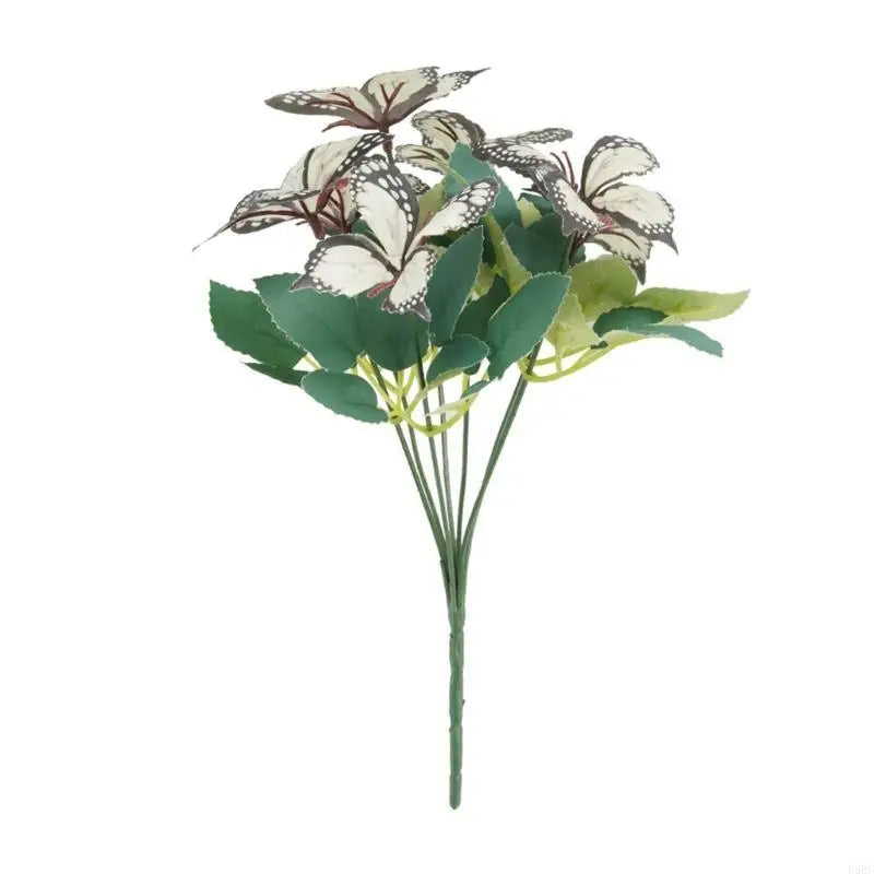 Durable Plastic Butterfly Artificial Flower With Realistic Texture Multiple Color Office Decors For Year Decorative Displays Zpaxo White CN
