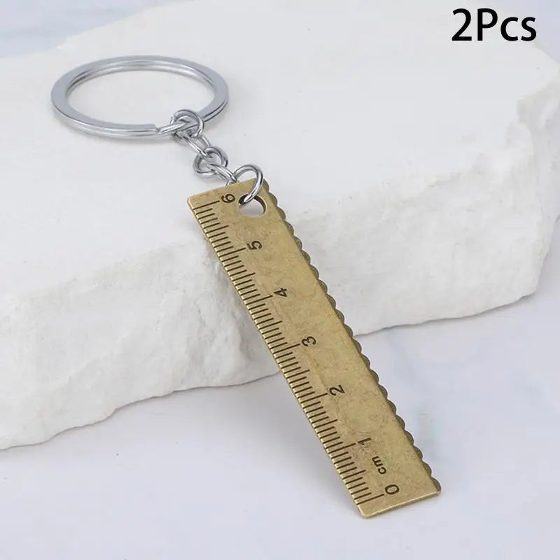 Stainless Steel Mini Ruler With Keychain - Measuring Tool For Office And School Supplies (Anti-loss Measuring Ruler) Zpaxo B2