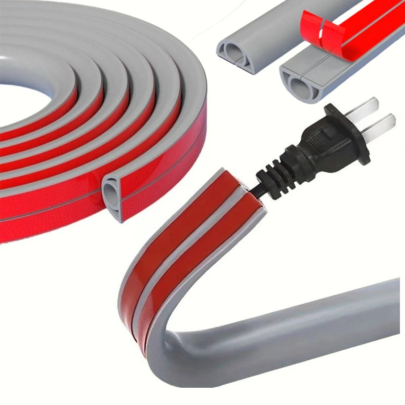 1roll Self-adhesive Cable Management Flexible Raceway Duct Hide Wires Zpaxo 1 roll 1m