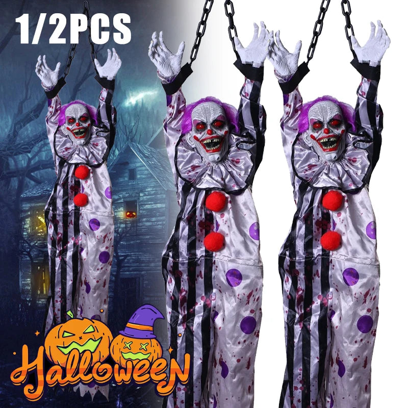 Halloween Voice-activated Light-emitting Sound Hanging Ghost Horror Zpaxo