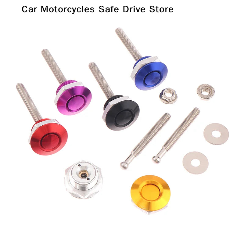 Universal Push Button Billet Quick Release Fasteners Racing Car Front Zpaxo