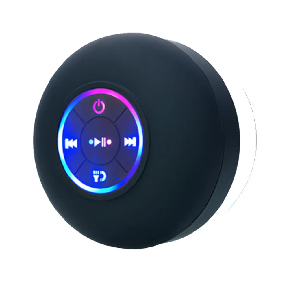 Mini Bluetooth Speaker Shower Subwoofer Waterproof Handsfree Loudspeaker With Suction Cup Mic For Bathroom Pool Beach Car Phone Zpaxo black Speaker