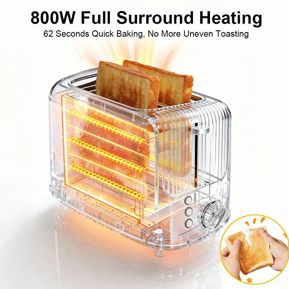Toaster 800W Electric 2 Extra Wide Slots 7 Toasting Levels Cancel Zpaxo