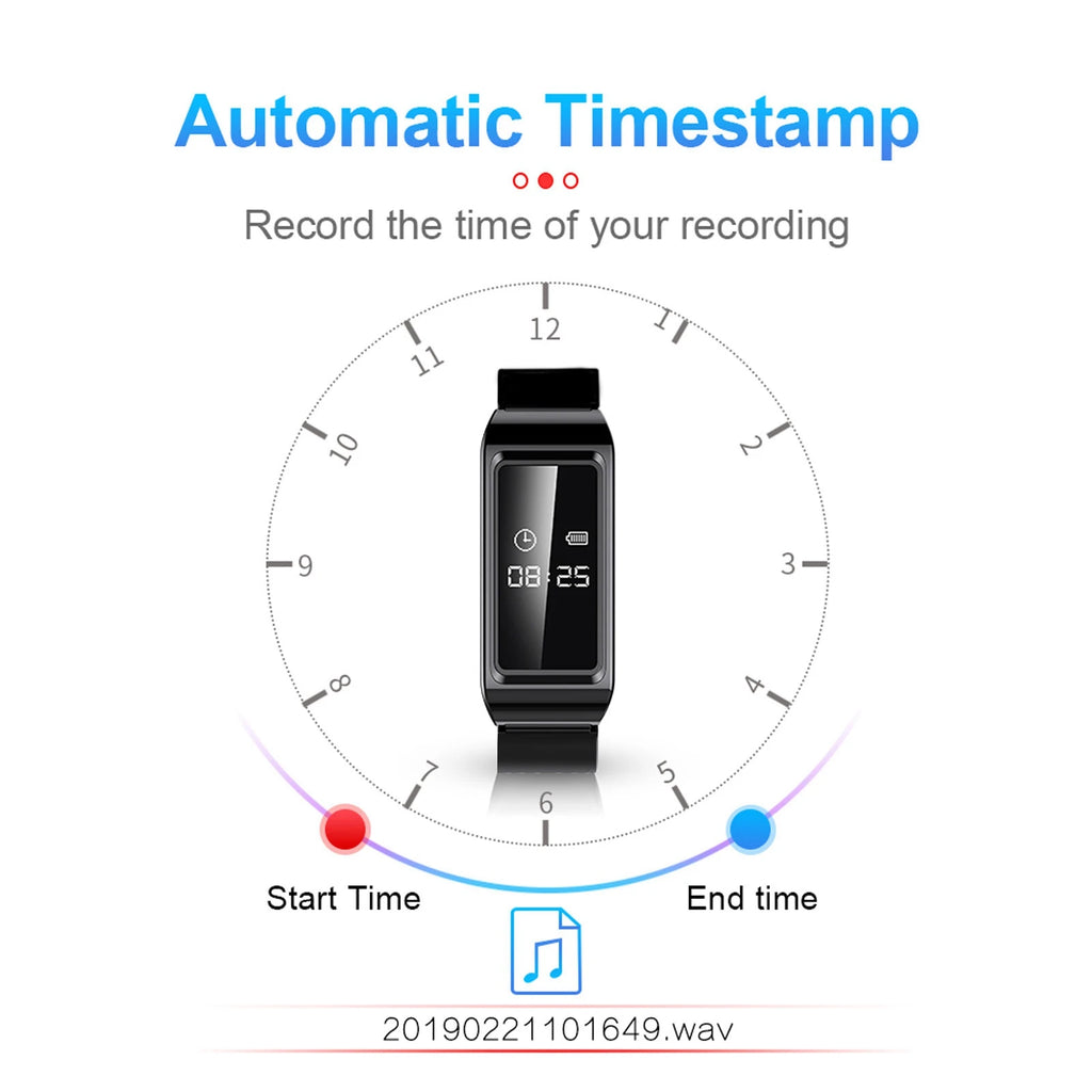 Camera Recorder Watch HD Noise Reduction Voice Activated Sweat Proof Zpaxo