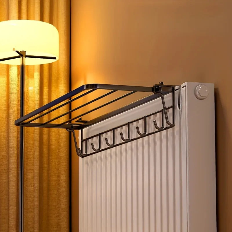 Heavy-duty Wall-mounted Radiator Rack Pull-out Clothes Drying Shelves Zpaxo
