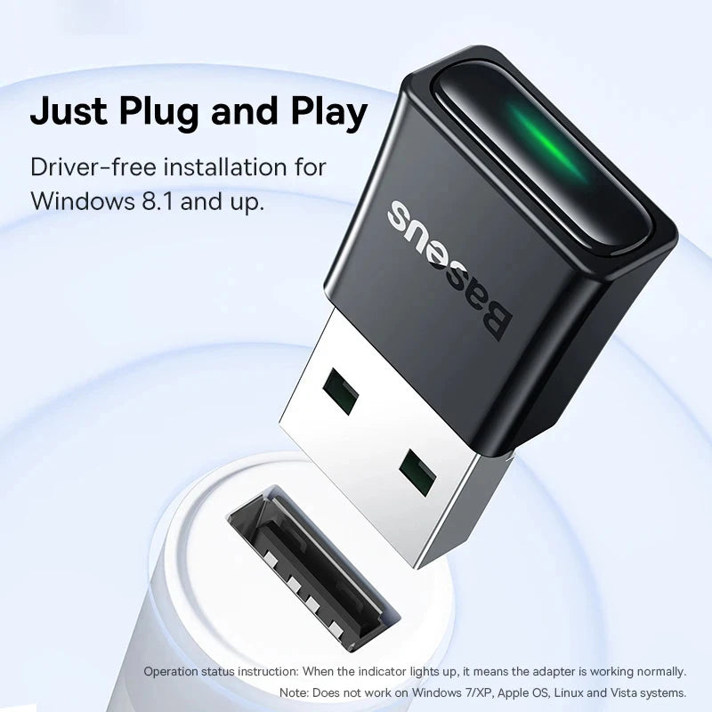 Baseus USB Bluetooth 5 3 Adapter Transmitter Receiver Dongle Wireless Zpaxo