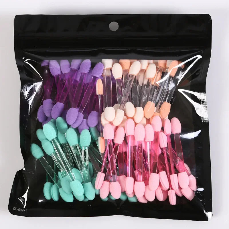 10 Small Portable Eyeshadow Applicators Bulk Double Sponge Eye Shadow Zpaxo 2-6.2cm-100pcs