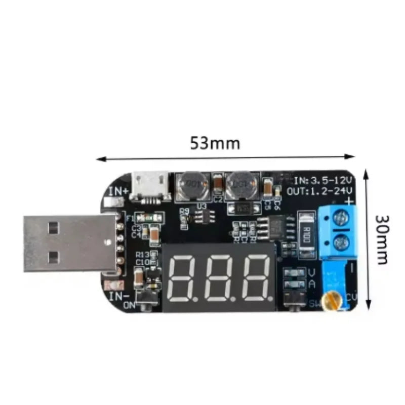 USB Adjustable Boost Buck Power Supply Current Regulator Module 5V 3 Zpaxo