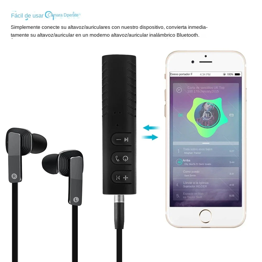 Wireless Bluetooth-compatible Audio Receiver Jack AUX Car Transmitter Zpaxo
