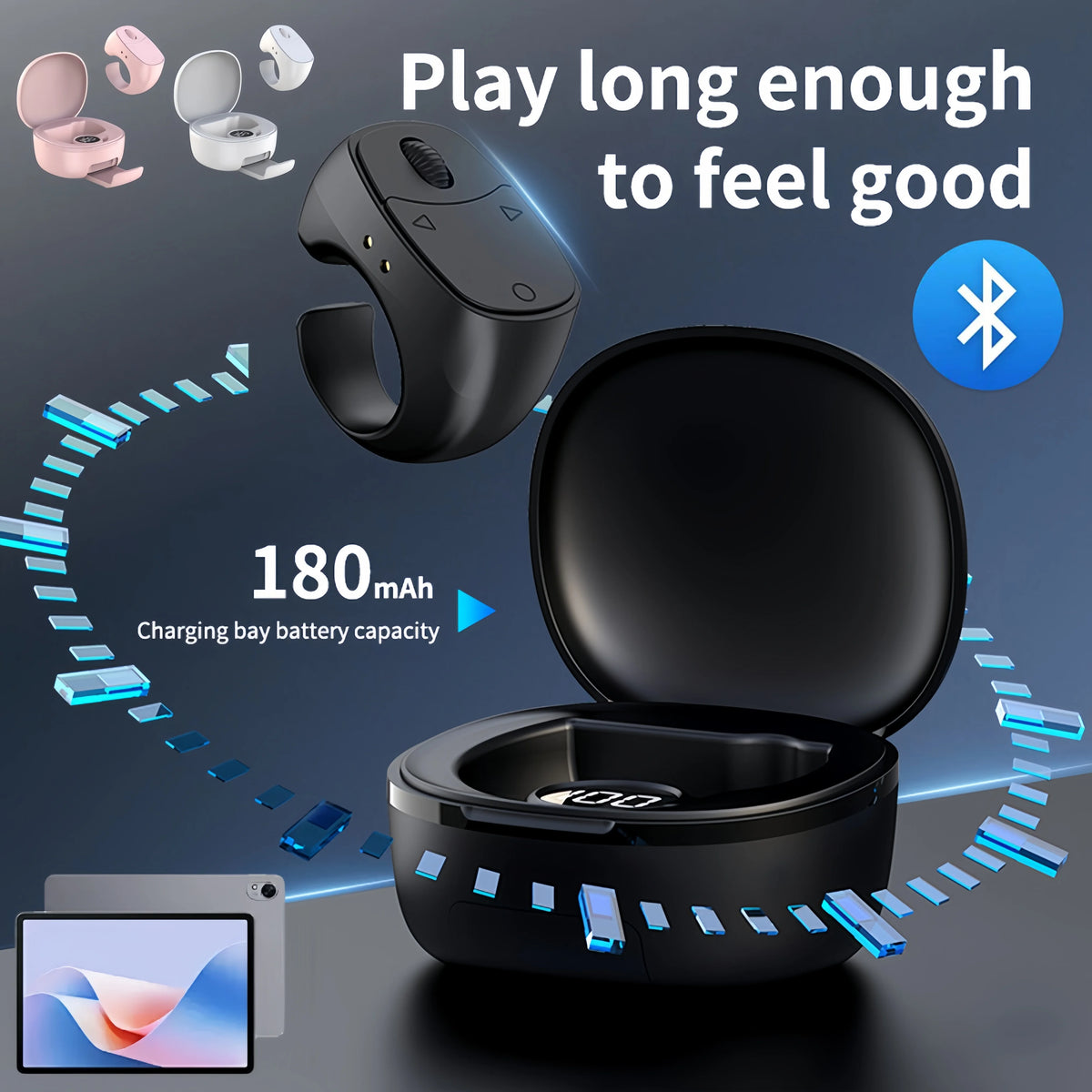 JX-12 Roller Fingertip Ring Remote Control Wireless Bluetooth Mobile Zpaxo