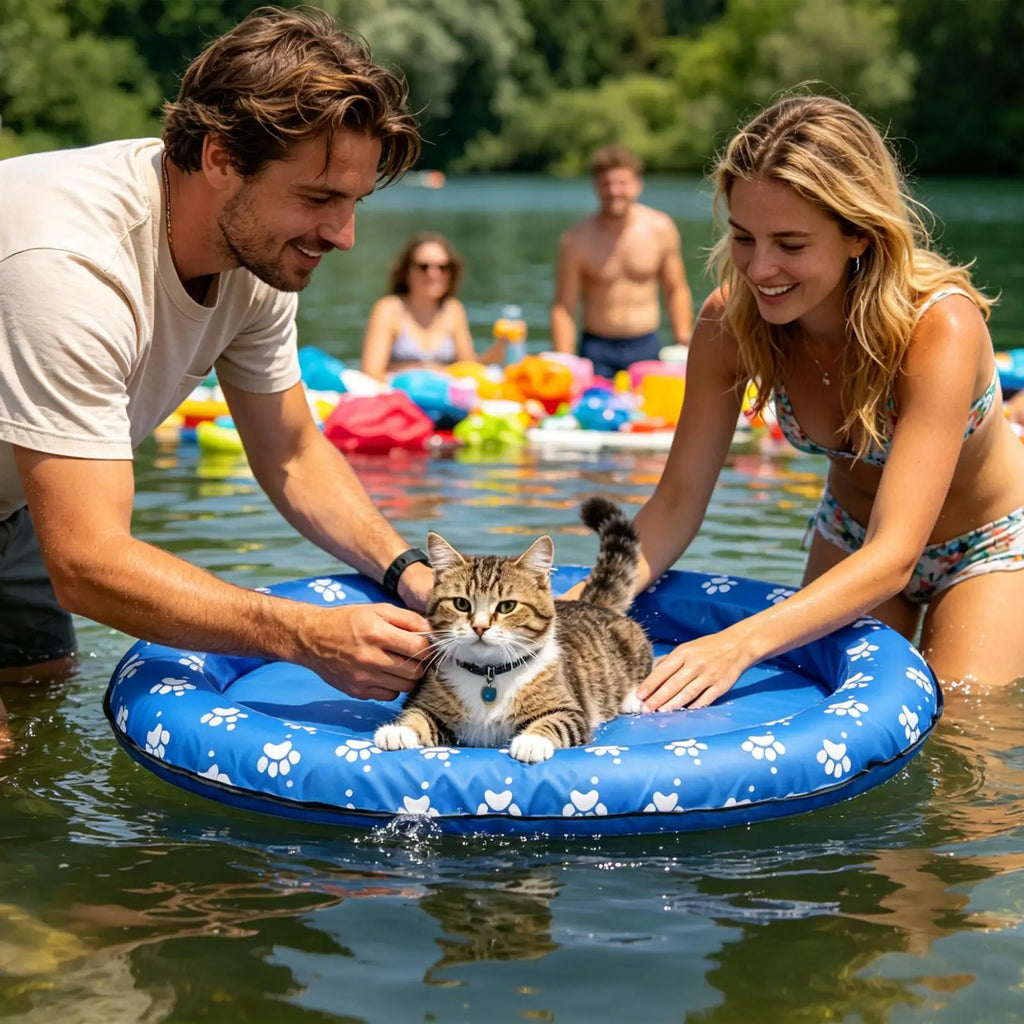 Dog Pool Float Waterproof Portable Foldable Swimming Soft Cooling Pet Zpaxo