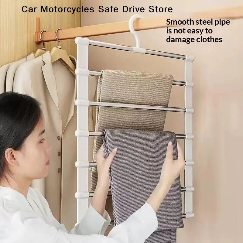 1 Multi-layer Pants Hanger Space Saving Closet Organizer Foldable Zpaxo