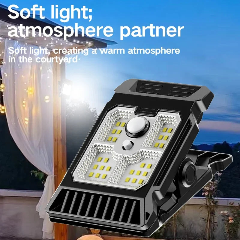 Solar Sensor Motion Light Clip Lawn Waterproof Work 3 Modes Outdoor Zpaxo