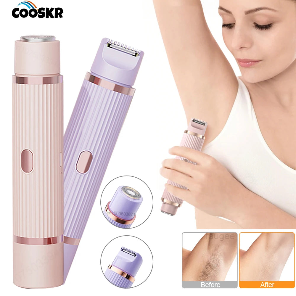 Electric Shaver Bikini Trimmer Rechargeable Double Head Facial Zpaxo