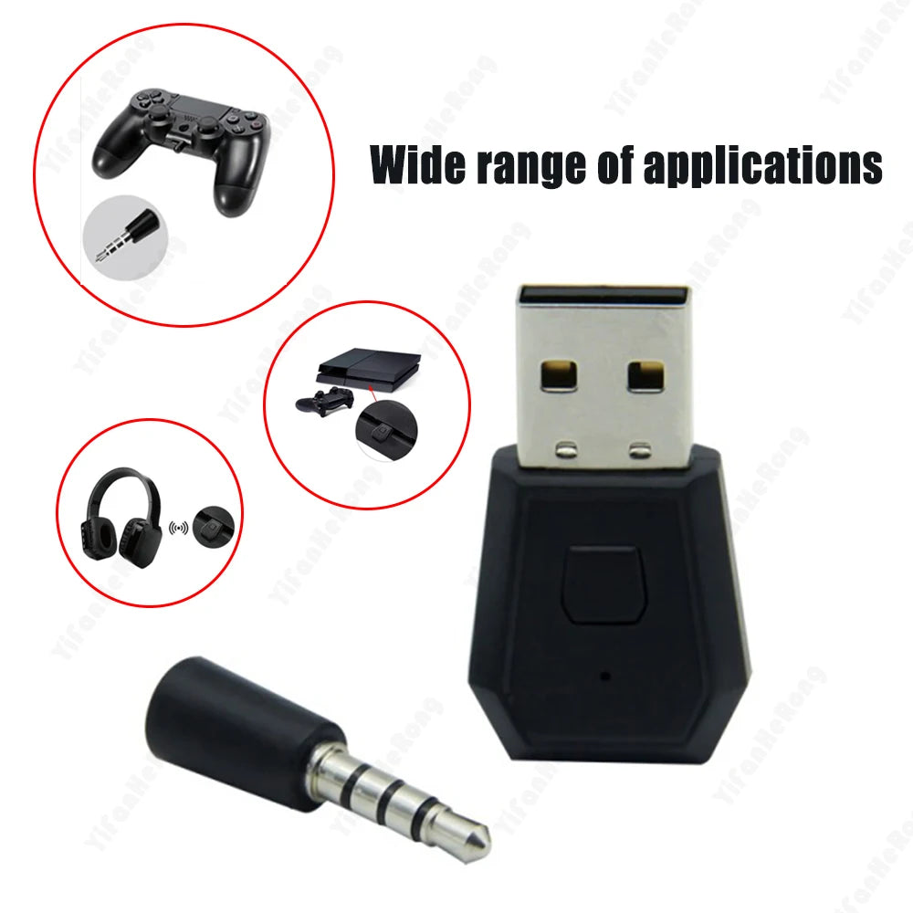 Wireless USB Dongle Bluetooth-Compatible Transmiter Adapter For PS4 Gamepad Game Controller Console Headphone Receiver With MIC Zpaxo