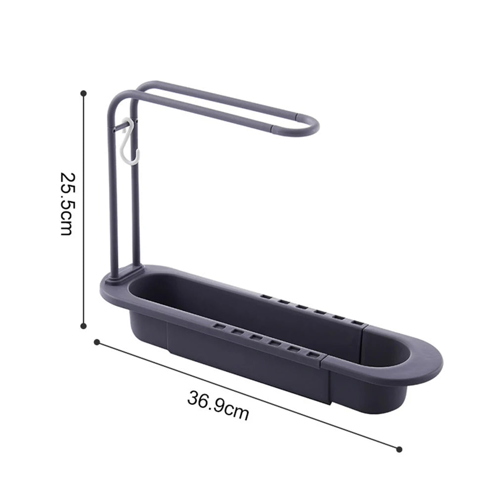 Telescopic Soap Sponge Drain Rack Adjustable Drainer Sink Tray Zpaxo