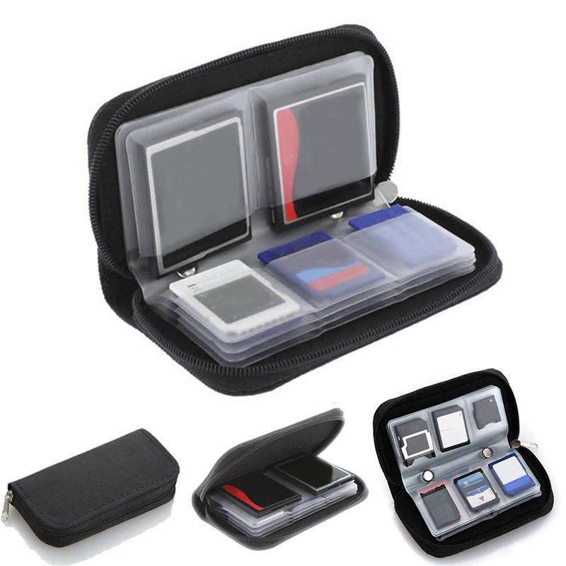 Memory Card Collect Bag SD Carrying Case Holder Wallet 22 Slots CF Zpaxo