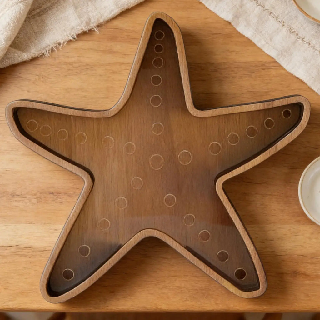 Seashell Holder Display Box Clear Starfish Shaped Case Collection Zpaxo