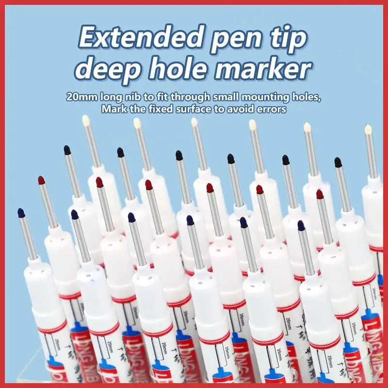 2cm Multi-Purpose Waterproof Long Head Markers Deep Hole Marker Pen For Metal Perforating Red/Black/Blue Ink Woodworking Tools Zpaxo
