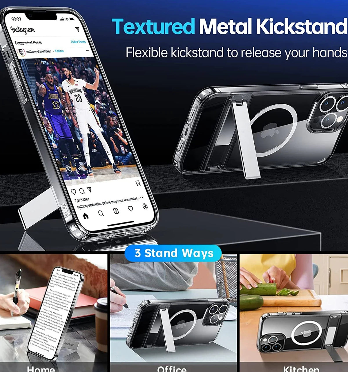 Clear Magnetic Phone Case Kickstand Iphone 17 Max Air 16 15 14 13 12 Zpaxo