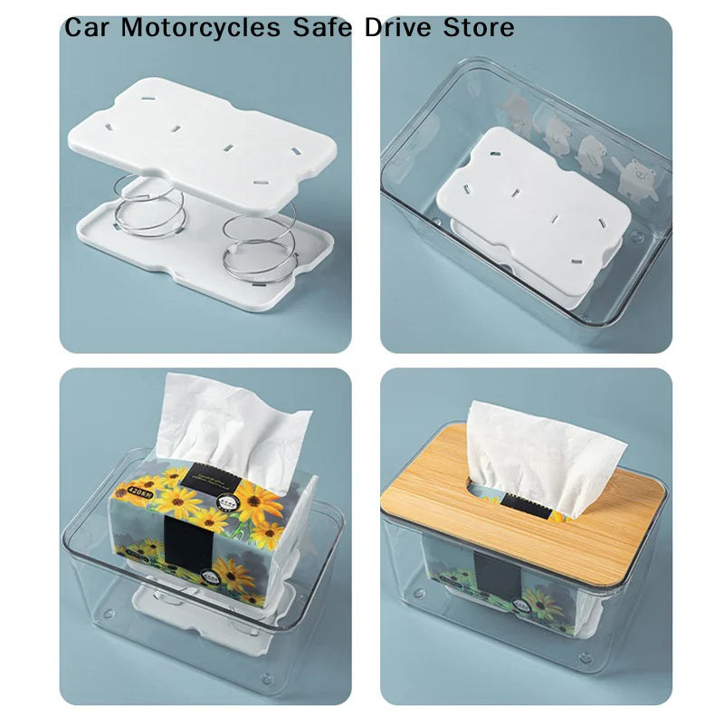 CMCreative Automatic Lift Spring Holder Tissue Box Loaded Bracket Car Zpaxo