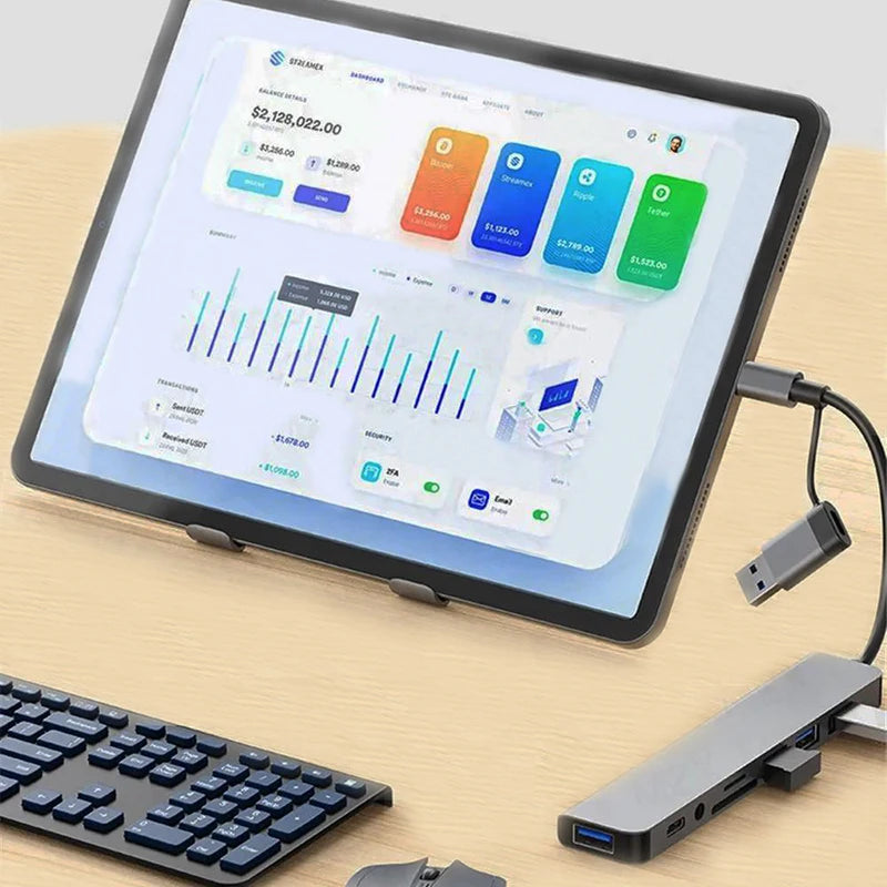 High Speed Transmission Multi Hub Splitter For Computer Laptop Desktop Phone USB C Multiport Adapter Docking Station Accessories Zpaxo