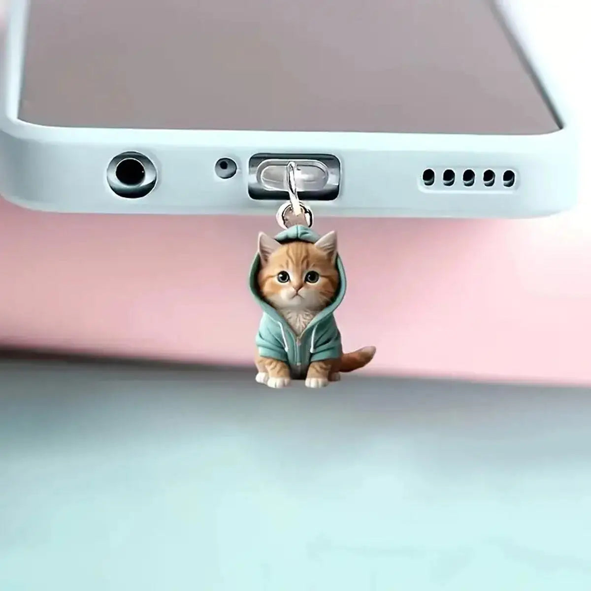 Cute Cartoon Cat Phone Dust Plug Universal Type-C Charging Port Protector Stopper Anti-Dust Plug Pendant For iPhone Huawei Oppo Zpaxo