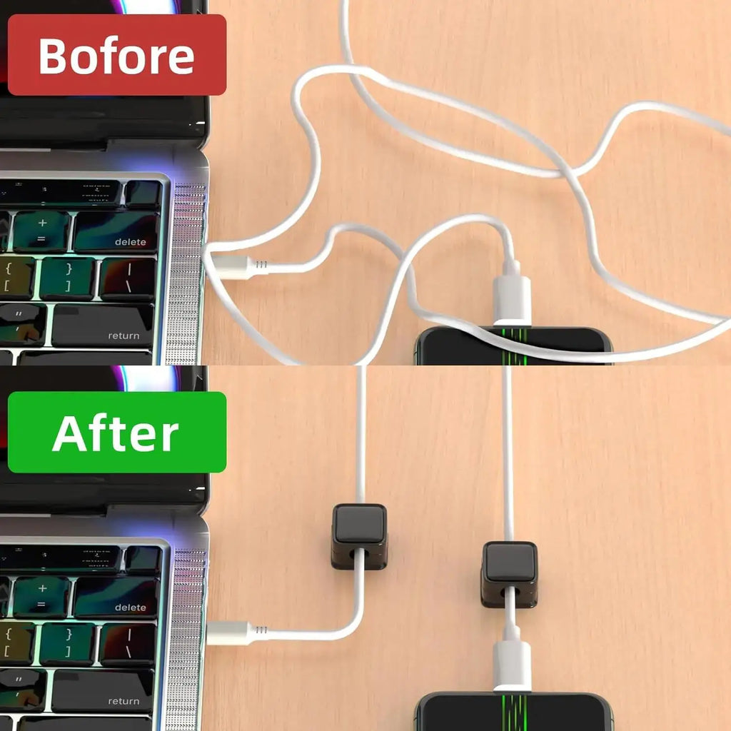 6PCS Magnetic Cable Clips Cable Organiser Adjustable Cord Holder Under Desk Organizing Cable Management Wire Cable Organizer Zpaxo