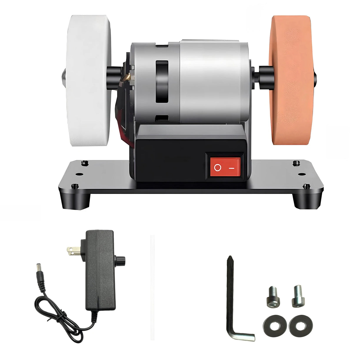 Multifunctional Grinding Polishing Machine 2 Wheels Electric Bench Zpaxo black