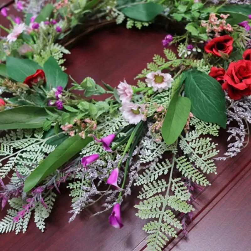 Premium Faux Plant Wreath Flower Design Functional Indoors Outdoor Zpaxo
