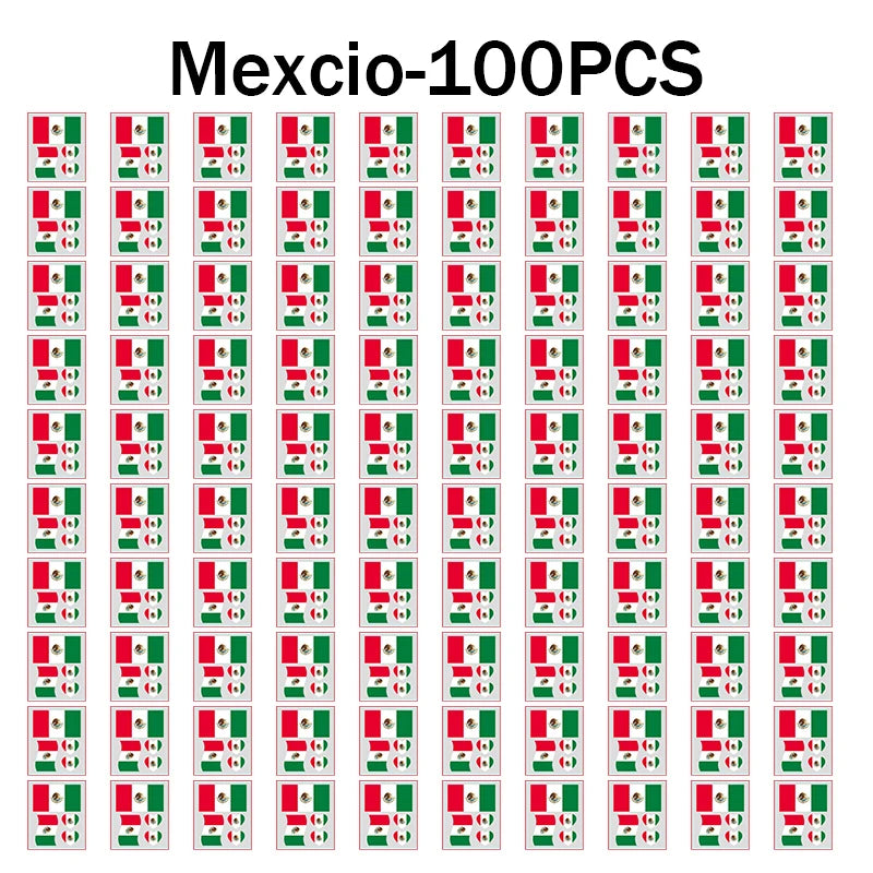 Waterproof Temporary Tattoos Soccer National Flag Series Designed Zpaxo Mexcio 100PCS