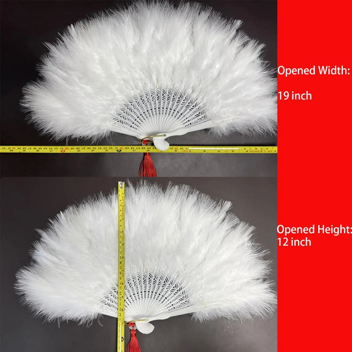 Handheld Feather Fan Flapper Hand Costume Party Dancing-WHITE Bridal Zpaxo