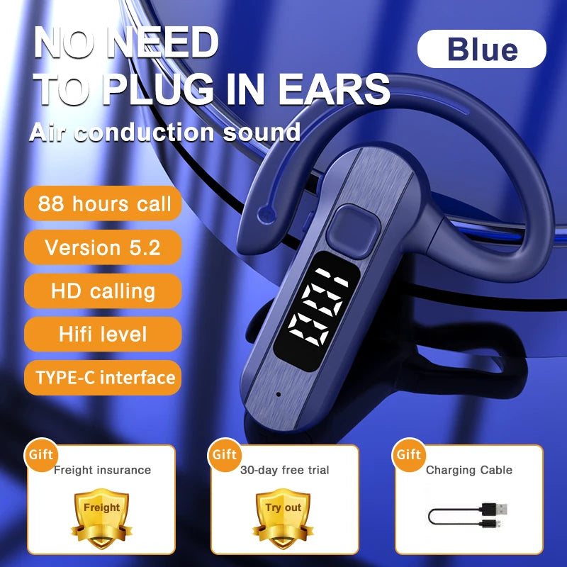 M26 Bone Conduction Wireless Headset Bluetooth 5 2 Power Digital Zpaxo M26 Blue