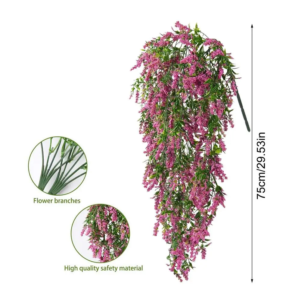 Balcony Faux Flowers 2-Pieces Decorative Hangable Trailing Vines Zpaxo Hot Pink China Mainland