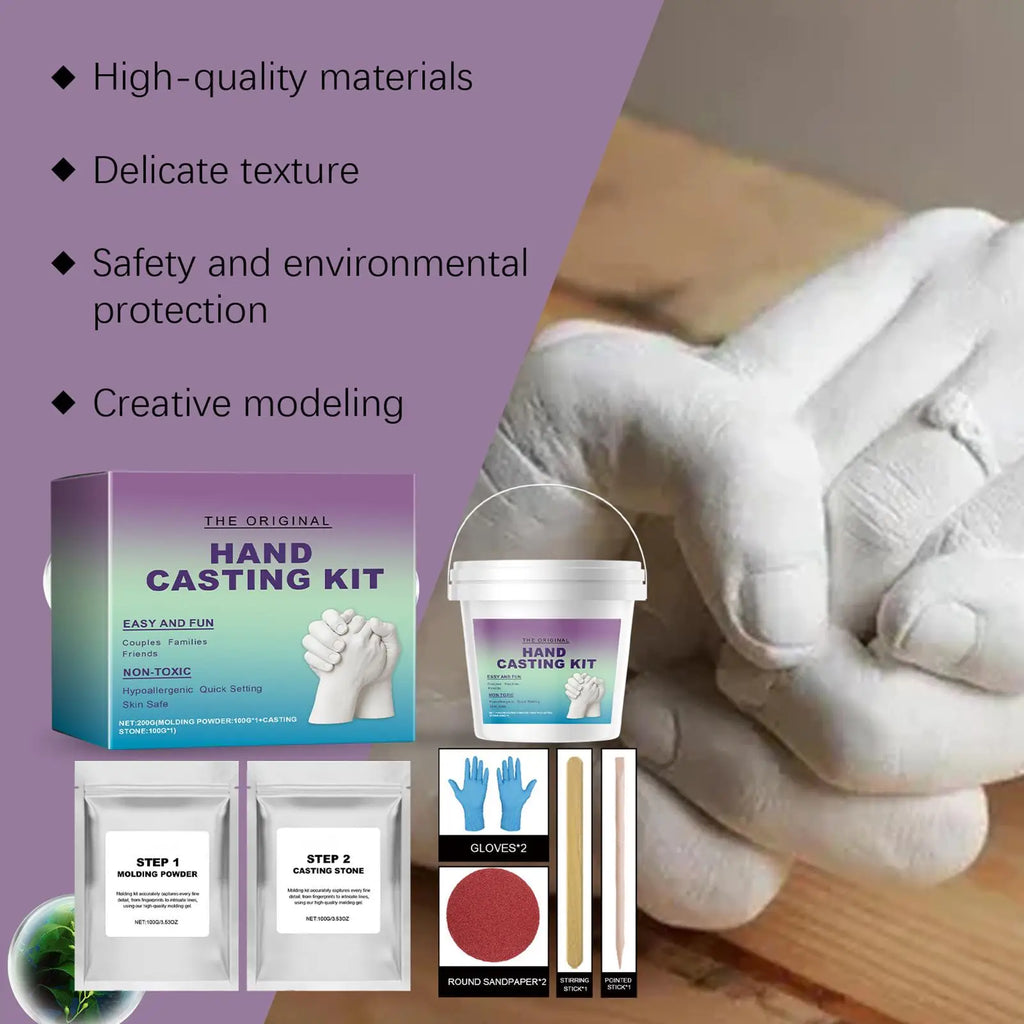 Handmade Plaster Hand Mold Casting Kits Couples Romantic DIY Keepsake Zpaxo