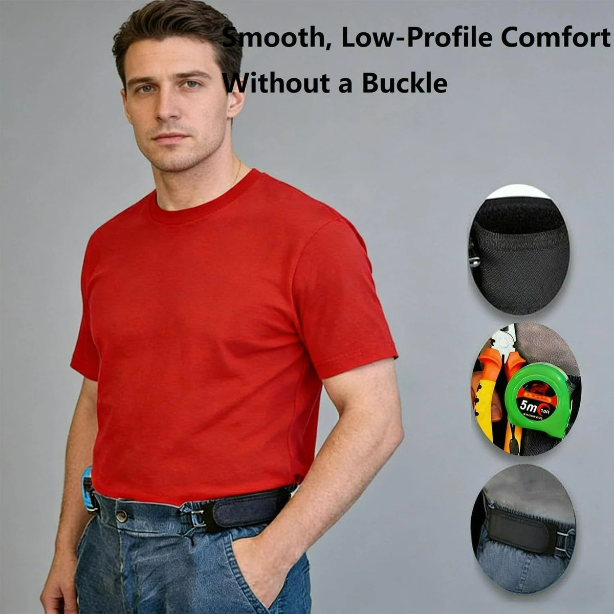 Waist Buckle Unisex Adjustable Lazy Belt Iron Hook Convenient Elastic Zpaxo