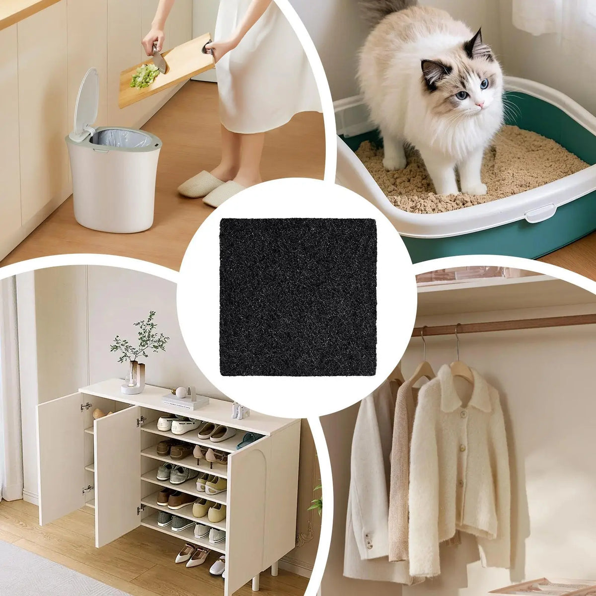 Odor Filter Activated Charcoal Adhesive Eliminator 20 Trash Can Zpaxo