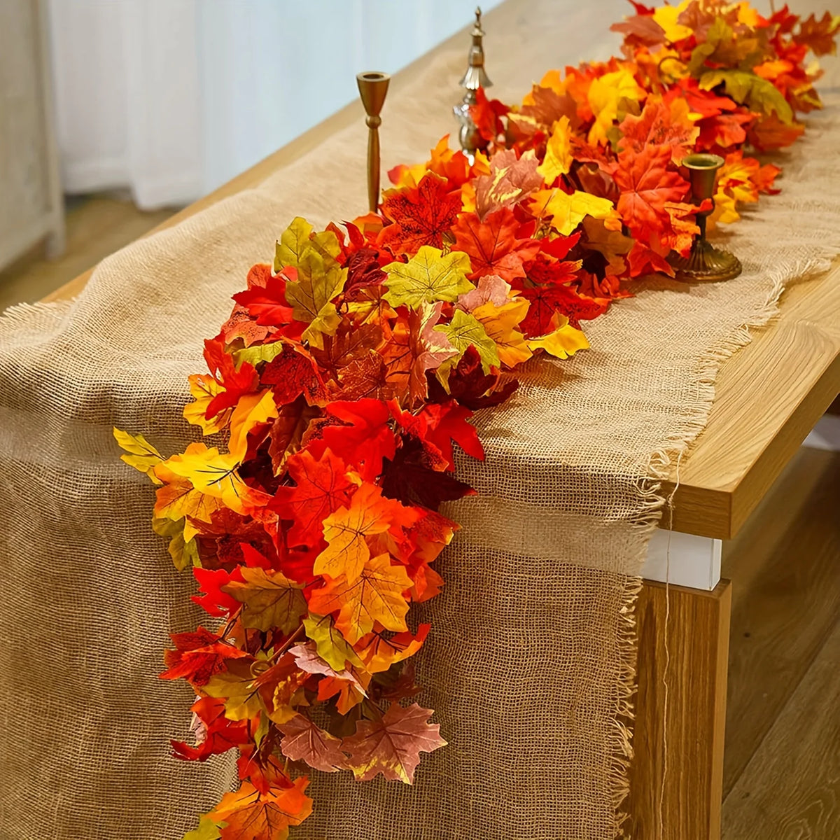 Autumn Maple Leaf Garland Artificial Hanging Vine Thanksgiving Zpaxo