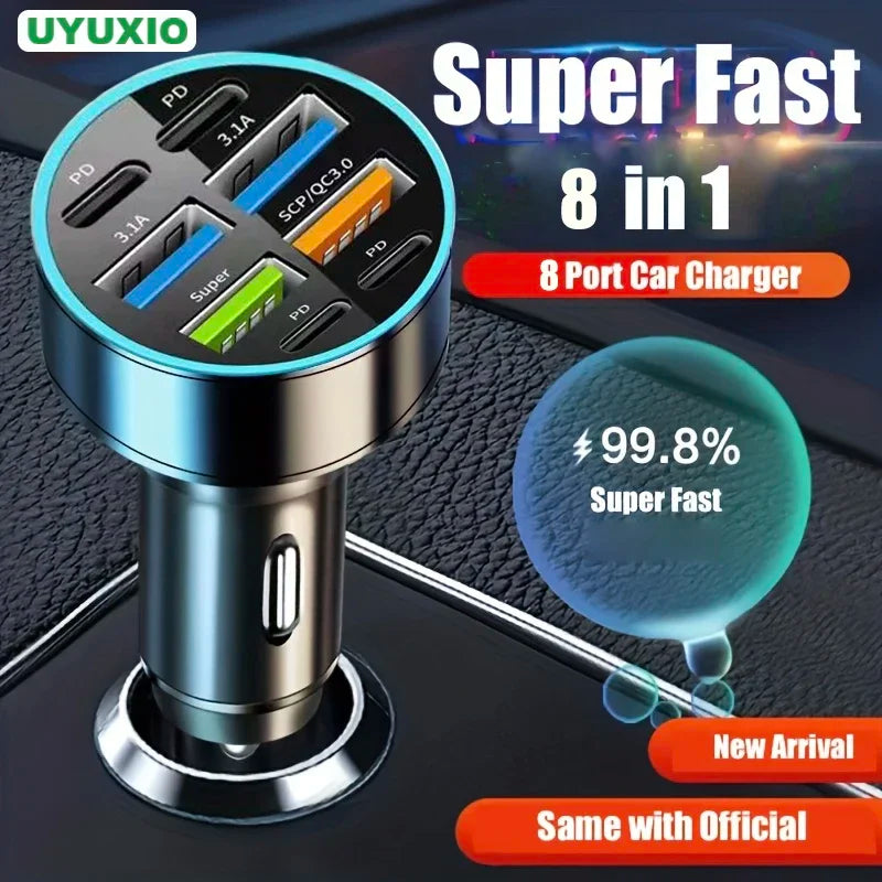 UYUXIO 1 USB C Car Phone Charger 4 PD Fast Charge Adapter Iphone Ipad Zpaxo
