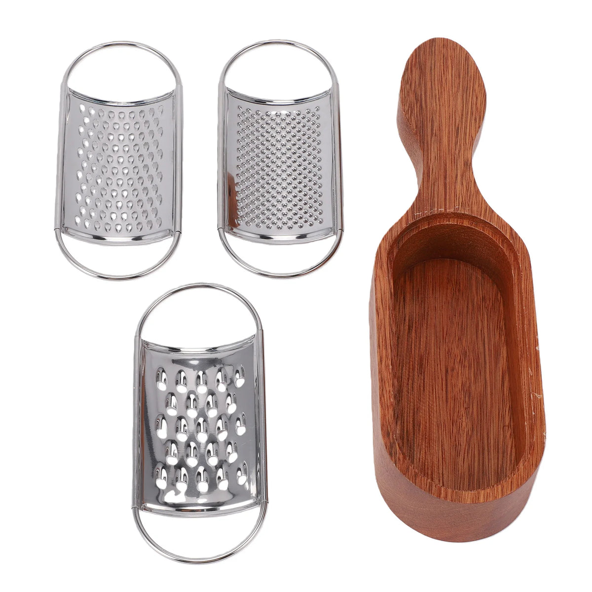 Wooden Handle Cheese Grater Manual Shredder Storage Space Handheld Zpaxo 245mm