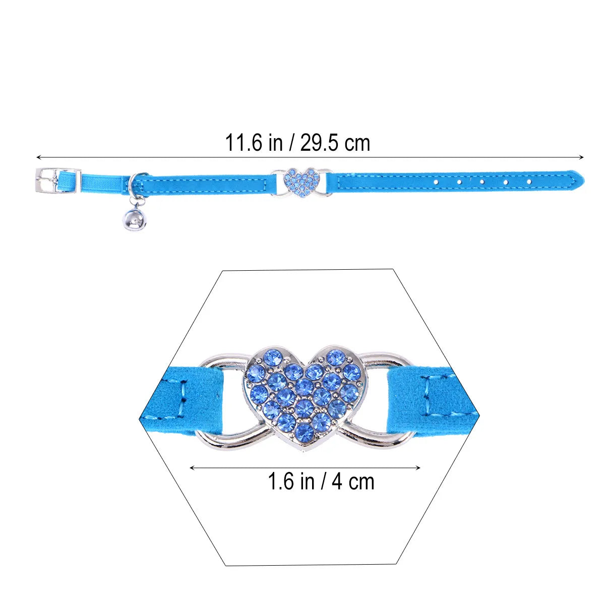 Personalized Peach Heart Dog Collar Adjustable Fit Small Medium Dogs Zpaxo Blue