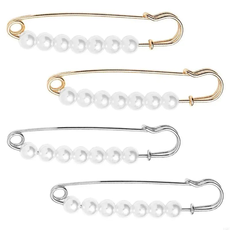 4Pcs Pearls Embellished Clothing Pin Waist Tighteners Clip for Jeans Trous Pants Zpaxo