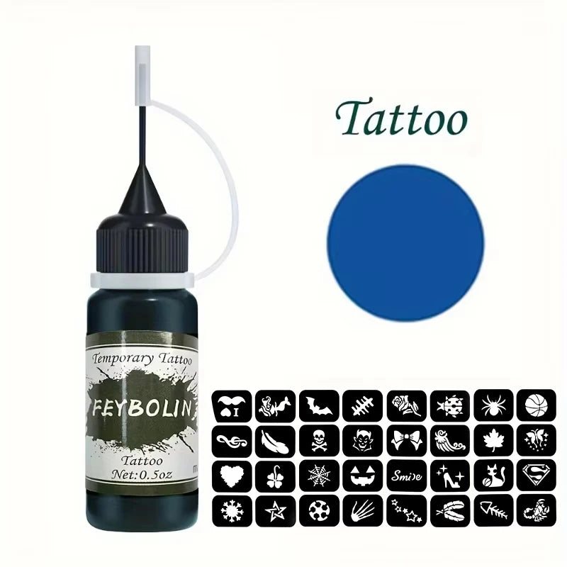 Temporary Tattoo Juice Paste with Templates,Temporary Henna Tattoo Ink Gel For Body Art Painting Cream,DIY Pigment Professional Zpaxo 03 tattoo
