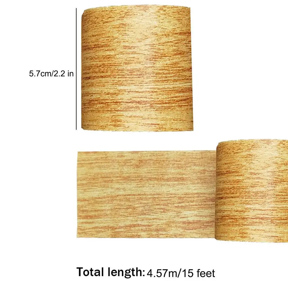 4.5M Realistic Wood Grain Repair Duct Tape Furniture Renovation Adhesive Skirting Waist Line Floor Stickers Home Decor Zpaxo 01 China Mainland