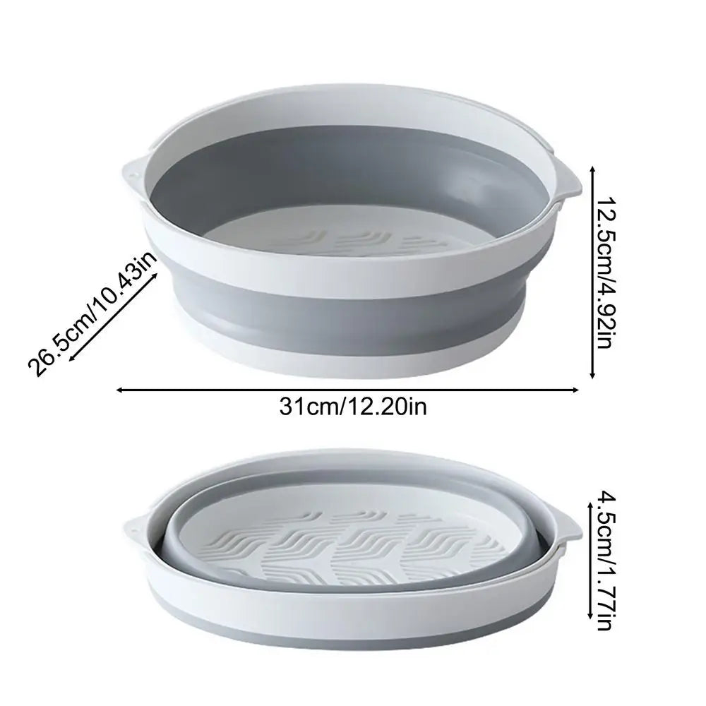 Foldable Strainer Double-layer Fruit Washing Kitchen Parents Daily Zpaxo China Mainland Gray