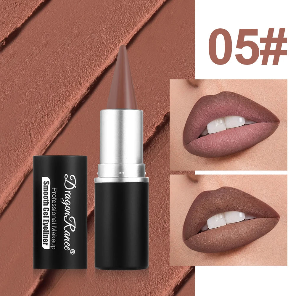 Matte Lip Liner, Long-Lasting, Automatic Rotating Wax Texture, Suitable for All Skin Types, Multi-Purpose, Suitable for Eyeliner, Holiday Parties, Lipstick Zpaxo 05Dr114 Full Size