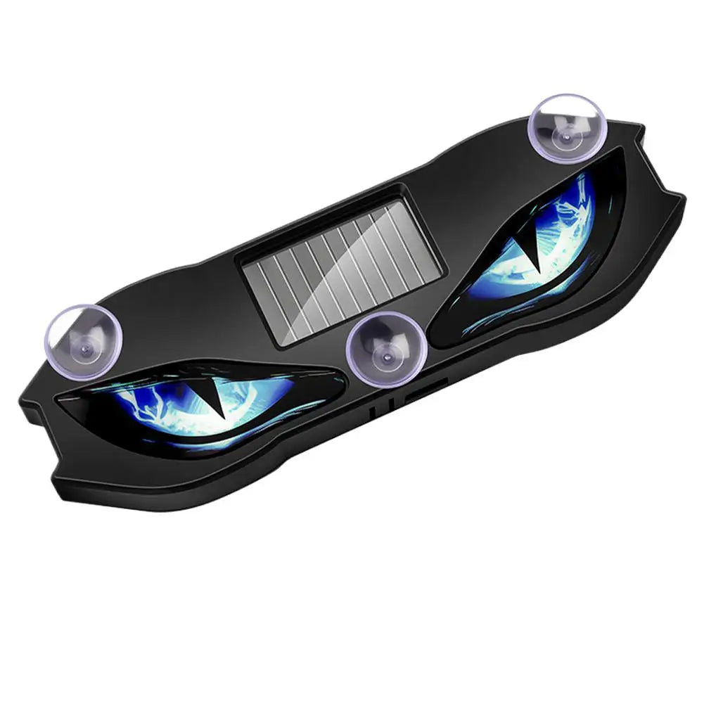 Universal Solar Powered Demon Eye Warning Light Dynamic Flashing Car Safety Signal Lamp Rear Windshield Decoration Light Zpaxo Blue