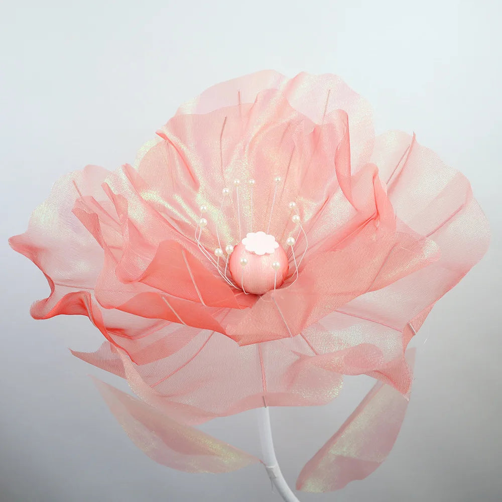 Giant Artificial Silk Peony Realistic Flowers Simulated Butterfly Zpaxo Pink flower