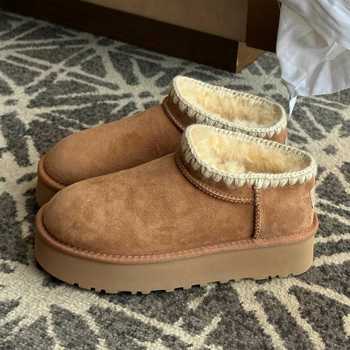Winter Warm Suede Boots Women Classci Leather Women's Snow Outdoor Zpaxo